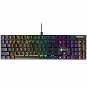 CANYON Cometstrike TKL GK-55, 104keys Mechanical keyboard, 50million times life, with VS11K28A solution, GTMX red switch, RGB backlight, 18 modes, 1.8m PVC cable, metal material + ABS, US layout, size