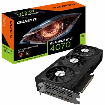 GIGABYTE Video Card NVIDIA GeForce RTX 4070 V2 WINDFORCE OC 12GB, GDDR6X 12GB/192bit, PCI-E 4.0, 1x HDMI, 3x DP, Retail