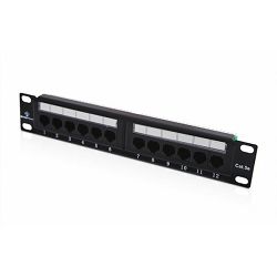 Alantec Cat5e Unshielded 12-port Patch Panel, 10"