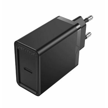 Vention 1-port USB-C Wall Charger (30W) EU-Plug, Black